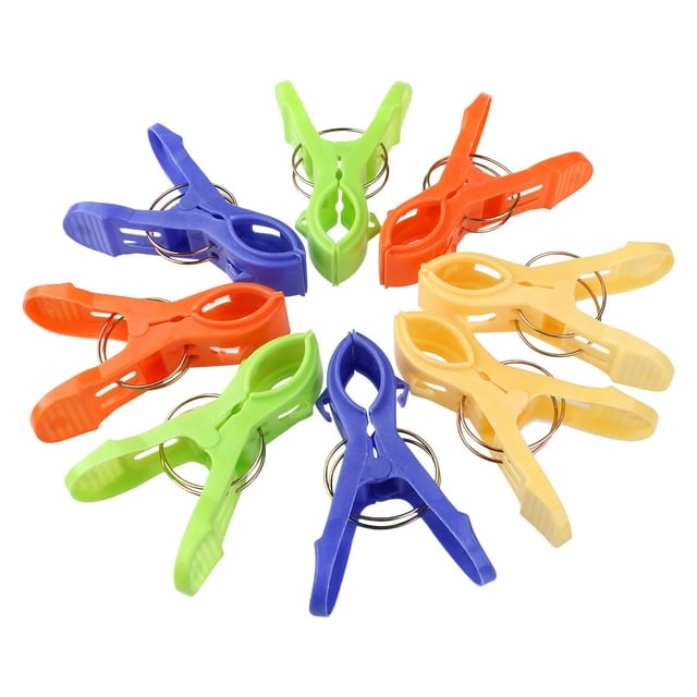 MasteelfCA PIXNOR 8pcs Large Sized Bright Color Plastic Beach Towel Clips Quilt Clips