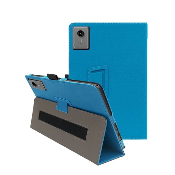 Protective Case for Lenovo Idea Tab Plus 12.1” Tablet, PU Leather Flip Folio Cover with Hand Strap, Anti-Fingerprint, Lightweight & Slim Shockproof Shell-Sky blue