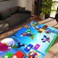 thumbnail image 2 of LaModaHome Non-Slip Rug Super Mario Inspired Rug: Animated Cartoon Design Washable Mat Child Stain Resistant Living Room Kitchen Carpet - Size: 5,3X3,9ft(160X120cm), 2 of 5