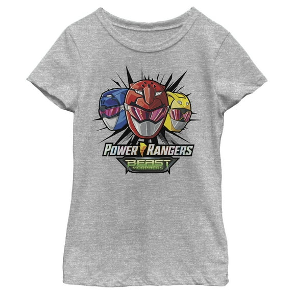 Girl's Power Rangers Beast Morphers Team  Graphic Tee Athletic Heather X Large