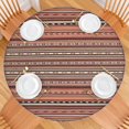 thumbnail image 2 of Boho Red Striped Ethnic Pattern Round Fitted Tablecloth with Elastic Edge,Dining Table Cover Waterproof,Outdoor Round Tablecloth for Camping,Dining,Indoor and Outdoor, 2 of 7