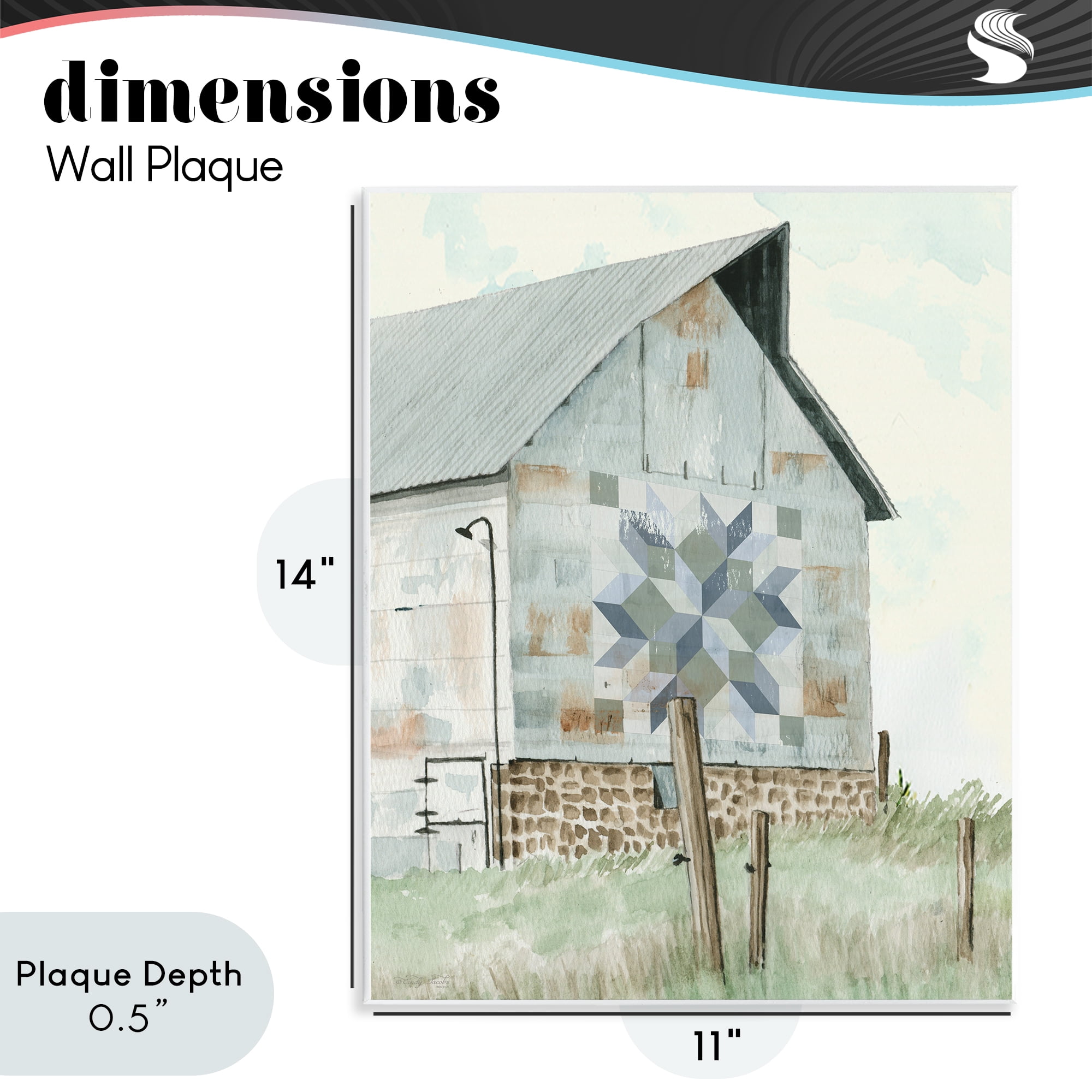 Stupell Industries Pickel's Barn Quilt Wall Plaque Art, design by Cindy Jacobs