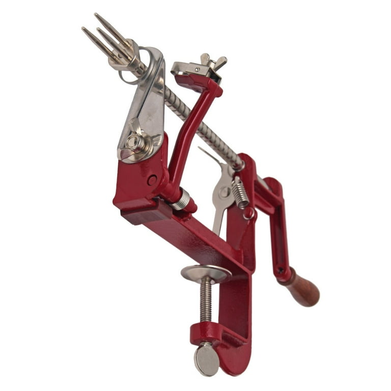 Johnny Apple Peeler with Clamp Base, Stainless Steel Blades, Red Cast Iron  Body , Apple Slicer, Corer, Parer and Pie Maker VKP1011 