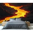 thumbnail image 3 of Volcanic Lava Wall Murals For Bedroom - Volcano Crack Murals, Hot Lava Wall Mural For TV Background, Volcano Large Mural 110"W x 79"H (Not Peel and Stick), 3 of 6