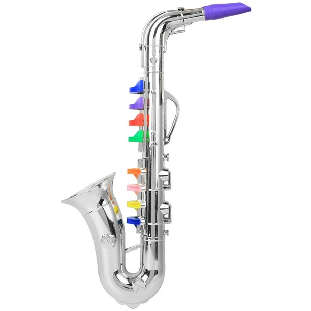 Saxophone Enfant, Saxophone, Jouet 8 Touches S-Saxophone Jouet pour les  Enfants Enthousiaste Argent 