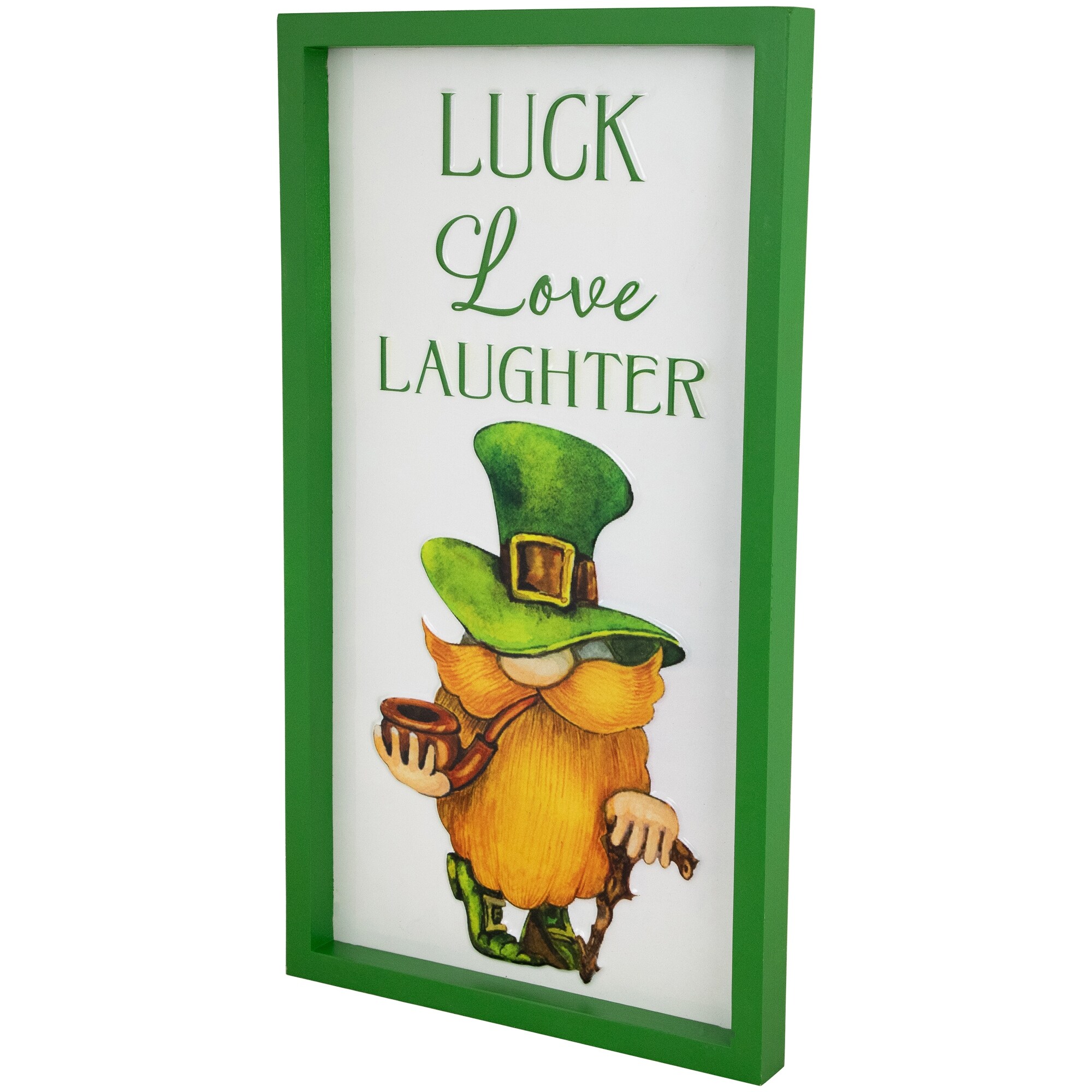 Luck Love Laughter St. Patricks Day Framed Wall Sign - 18"