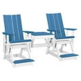 thumbnail image 2 of American Furniture Classics Model 416BW-K Brandon Double Balcony Height Glider with Center Table in Blue on a White Base, 2 of 7