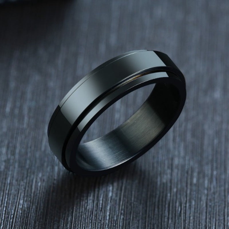 Unisex Rotatable Stainless Steel Ring Fidgeting Spinner Jewelry Geometric Electroplated Fashion Accessory Gifts