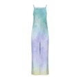thumbnail image 6 of Lenpel Overalls for Women Loose Sleeveless Spaghetti Strap Tie Dye Wide Leg Jumpsuits Bib Casual Rompers with Pockets, 6 of 6