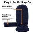 thumbnail image 4 of N'Ice Caps Toddler Baby Infant Mittens 2 Pairs Kids Sherpa Lined Fleece Easy-On, Boys Black & Navy, 4 of 7