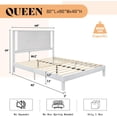 thumbnail image 4 of LUXOAK Solid Wood Queen Size Bed Frame with Easy Assembly & Storage Space, Antique White, 4 of 8