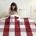 thumbnail image 3 of Uwdfnwuif Red and White Check Woollen Blankets, 3 of 6