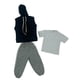 thumbnail image 5 of Sudadera con capucha y pantalones cortos para hombre, 3 unidades, escala 1/6, hecha a mano, para muñecas en miniatura capucha negra, 5 of 9