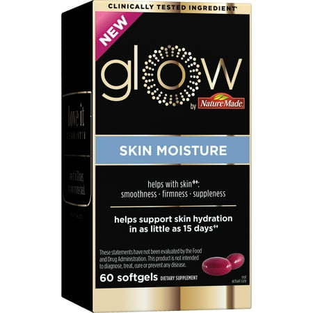 Glow by nature made skin moisture softgels, 60 ct