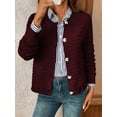 thumbnail image 5 of Women'S Knit Cardigan Sweaters Casual Long Sleeve Open Front Button Down Trendy Jackets Outerwear Wine Red XL, 5 of 9
