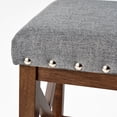 thumbnail image 4 of Saddle Pair - Charcoal Fabric Upholstery For A Glamorous Appeal Strong Rubber Wood Construction Elegant And Fashionable Nailhead Accents 15.71 In. Wide 2pcs Classy Flair With Feet Base Chic, 4 of 7