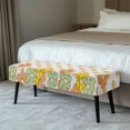 thumbnail image 2 of Chririnla Rectangular Long Bench Slipcover with Retro Floral Dots, Polyester Spandex Soft Washable Bench Protector for Dining Room and Bedroom, 2 of 9
