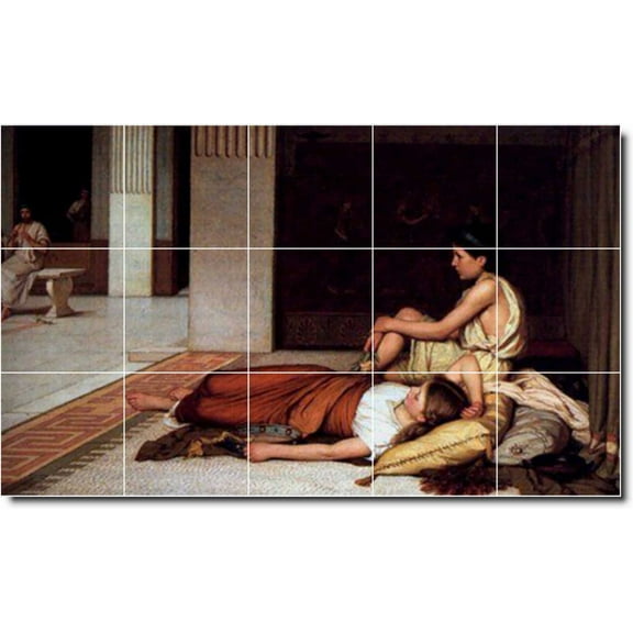 Ceramic Tile Mural-John Waterhouse Women Painting 153. 21.25" w x 12.75" h using (15) 4.25 x 4.25 ceramic tiles