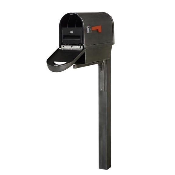 Special Lite Products SCC2008-SPK720-SW-LB998 Classic Curbside Mailbox with Newspaper Tube, Locking Insert & Wellington Mailbox Post