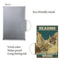 thumbnail image 6 of 1pc Cat Metal Tin Sign Reading Because Murder is Wrong Metal Poster Vintage Retro Art Mural Hanging Iron Painting Plaque Funny Animals for Home Kitchen Bathroom Wall Art Decor 8 x 12 Inch, 6 of 7