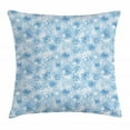 thumbnail image 1 of Snowflake Throw Pillow Cushion Cover, Winter Holiday Illustration Christmas Snowflakes on Abstract Background, Decorative Square Accent Pillow Case, 24 X 24 Inches, Pale Blue White, by Ambesonne, 1 of 2