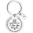 thumbnail image 1 of TIMIFIS Key Chain To My Son Message Keychain Stainless Steel Initial Last Name 26 Letter Family Inspirational Keychain Gift Valentine'S Day Gift, 1 of 1