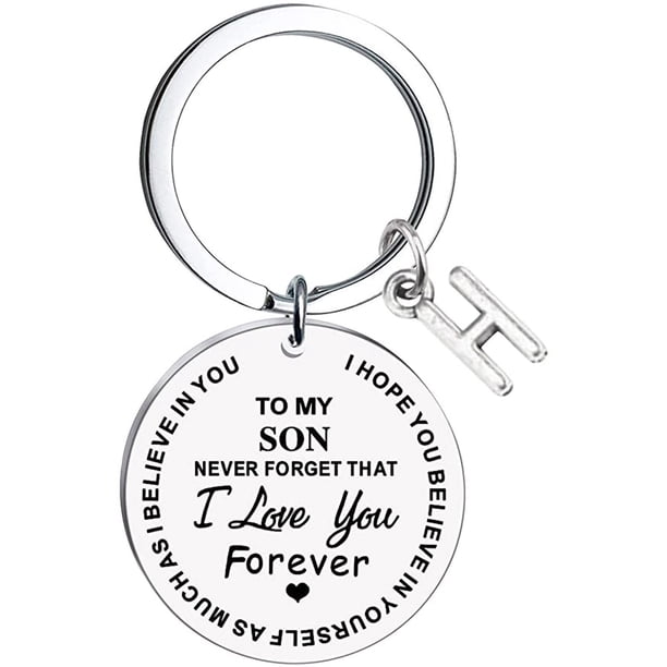 Censtreet To My Son Keychains Gift Inspirational Gifts from Mom Gift for Christmas Graduation Anniversaries Keychain Gifts