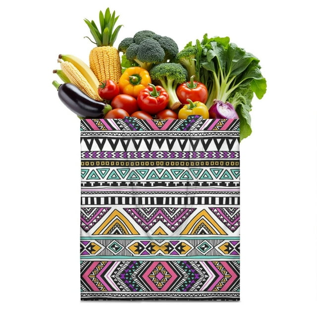 Vintage Striped Canvas Bag – Retro Style Reusable Tote for Women
