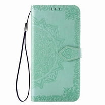 Allytech Samsung Galaxy S20 FE 5G Wallet Phone Case, Mandala Embossing PU Leather Flip Phone Case ID Card Slots and Stand Magnetic Closure Shockproof Cover for Samsung Galaxy S20 FE, Green