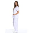 thumbnail image 2 of Just Love Women's Medical Scrubs - Six Pocket Set with Comfortable V-Neck and Cargo Pant (White, 3X), 2 of 4