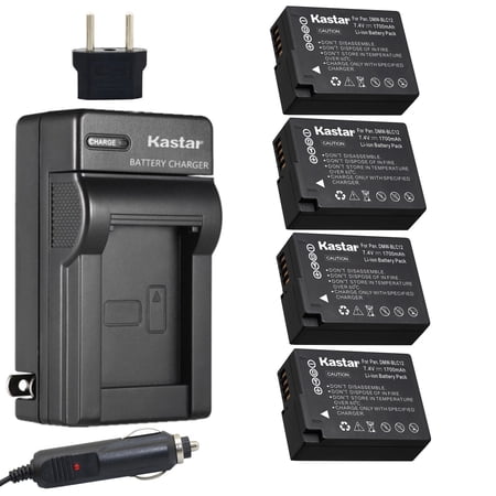Kastar Battery (4-Pack) and Charger Kit Replacement for Panasonic DMW-BLC12 DMW-BLC12E DMW-BLC12PP and DE-A79 work with Panasonic Lumix DMC-FZ200 DMC-FZ1000 DMC-G5 DMC-G6 DMC-GH2 Cameras