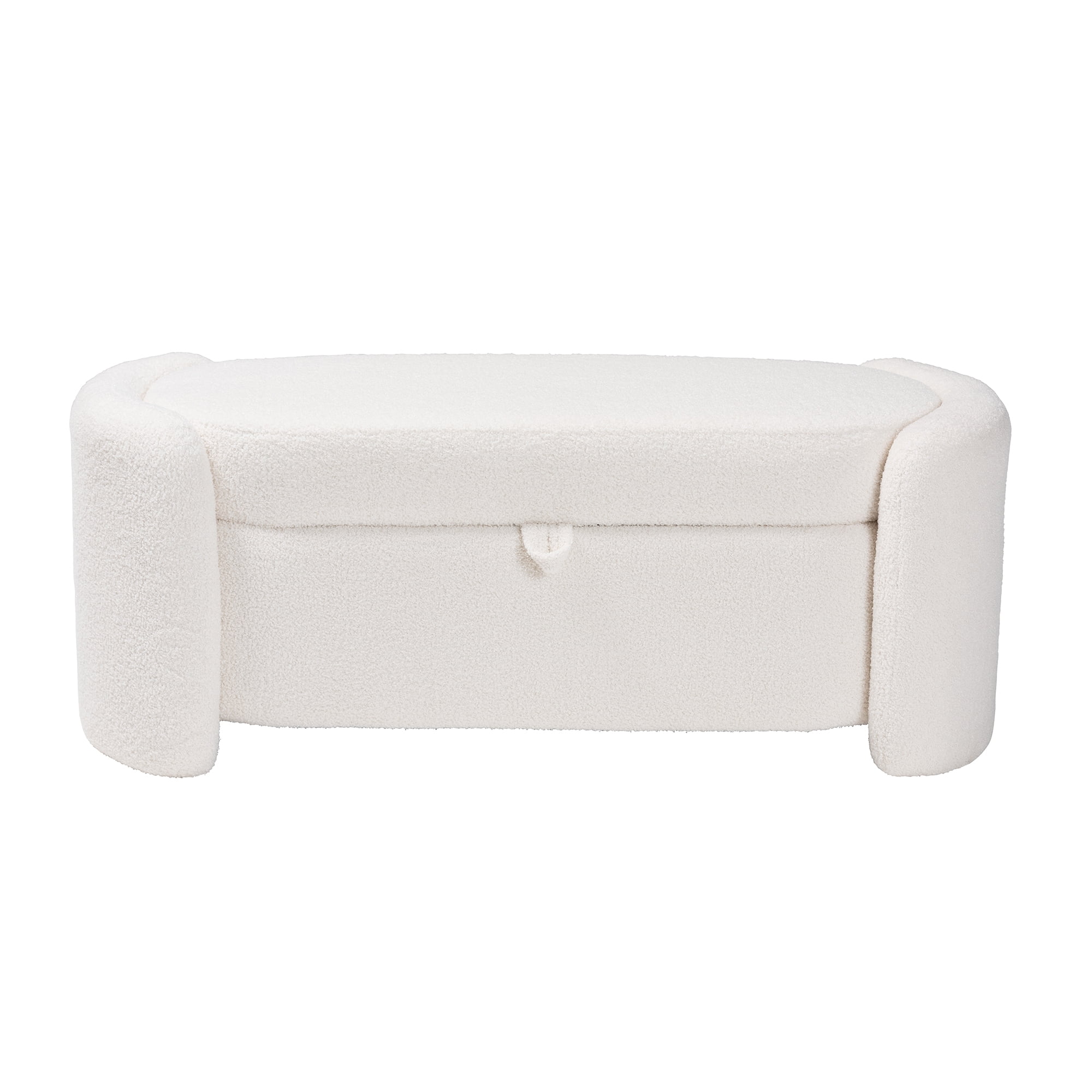 Baxton Studio Eucalyptus Wood Modern and Contemporary Storage Bench, Ivory