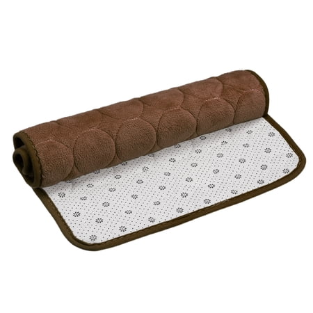 Uxcell Memory Foam Bath Mat  20  x 31.5  Coral Fleece Bathroom Rug Non Slip Mats for Kitchen Floors Dark Brown