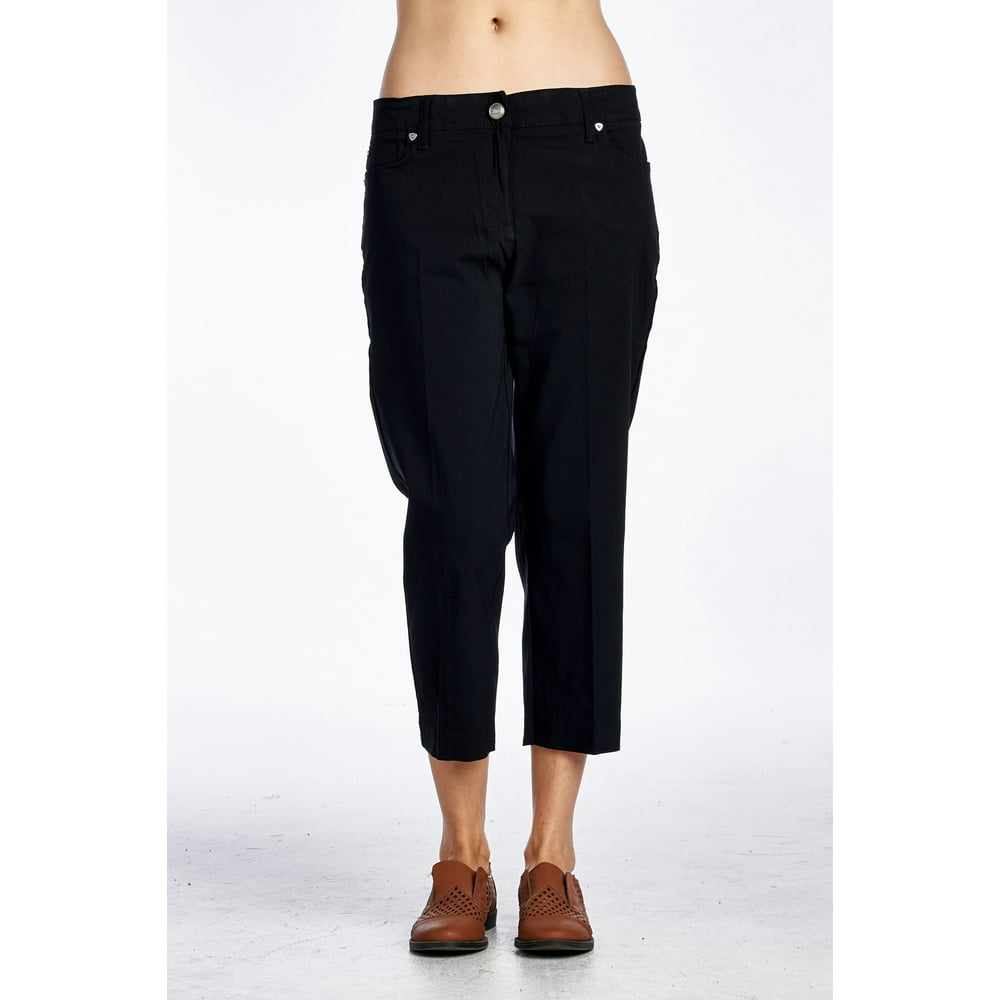 Zac & Rachel Zac Rachel Women's Stretch Crop Pants Black 12