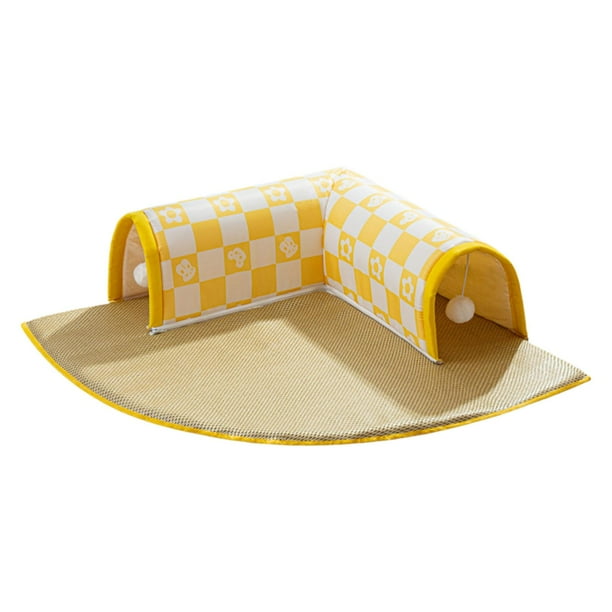 Cama túnel para Gato creativa, tubos de túnel para gatos suaves plegables, juguetes, centro de juegos para ejercicios, juguete interactivo para gatos, Amarillo