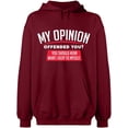 thumbnail image 2 of OXI Hoodie Sweatshirt - My Opinion Offended You, Basic Casual Hoodie for Men's and Women Fleece Hoodie Long Sleeve - Cardinal Red Large, 2 of 3