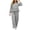 Gray, variant on Two Piece Sets for Women Sweet Checkered Homewear Outfit Plaid Print Ruffle Hem Top Wide Leg Pants