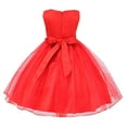thumbnail image 3 of XQYLOS Girls Sleeveless Sequins Flower Mesh Dress, Spring Summer Solid Color Party Birthday School Dress, Tulle Sparkly Easter Photoshoot Outfit Toddler to Kids, 3 of 3