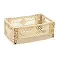 thumbnail image 3 of Caja de almacenamiento, cesta de almacenamiento plegable, decoración, caja de plástico, cajón de oficina, organizador, contenedor de almacenamiento, o Amarillo, 3 of 8