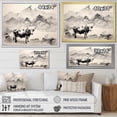 thumbnail image 4 of Designart "Cow Sumi Asian beauty I" Asian Art Floater Framed Canvas Print, 4 of 7
