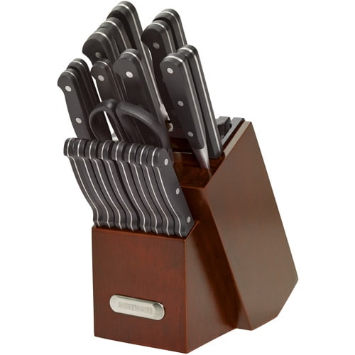 Farberware Edgekeeper Forged Triple-Riveted Knife Set, 21 Piece - Walmart.com - Walmart.com