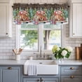 thumbnail image 2 of Christmas Farmhouse Short Window Curtain Valances, Winter Farmhouse Xmas Tree Dogs Red Truck Rod Pocket Kitchen Valances for Living Room Bedroom Bathroom Cafe 42" x 12", 2 of 8