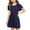 1-Navy78, variant on Kiijoy Toddler Girls Ruffle Short Sleeve Dress Summer Casual Solid Short Dress, Sizes 4-12