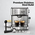 thumbnail image 2 of 20 Bar Professional Espresso Machine with Milk Frother, Single & Double Shot, ESE Pod Compatible, Visual Display of Pressure, Removable Water Tank for Cappuccino, Latte, & Machiato for Home Barista, 2 of 11