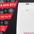 thumbnail image 5 of Amana 9000 BTU (13000 ASHRAE) 120V Portable Air Conditioner with Remote, Rooms up to 450 Sq. ft., White, AMAP141AW, 5 of 8