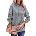 thumbnail image 3 of STARVNC Women Drawstring Long Sleeve Kangaroo Pocket Hoodie, 3 of 7