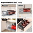thumbnail image 5 of Housolution Pot and Pan Organizer, Expandable Pot Lid Organizer Rack with 14 Adjustable Dividers for Kitchen, Under Cabinet, Cutting Board, Bakeware, Grey, 5 of 7