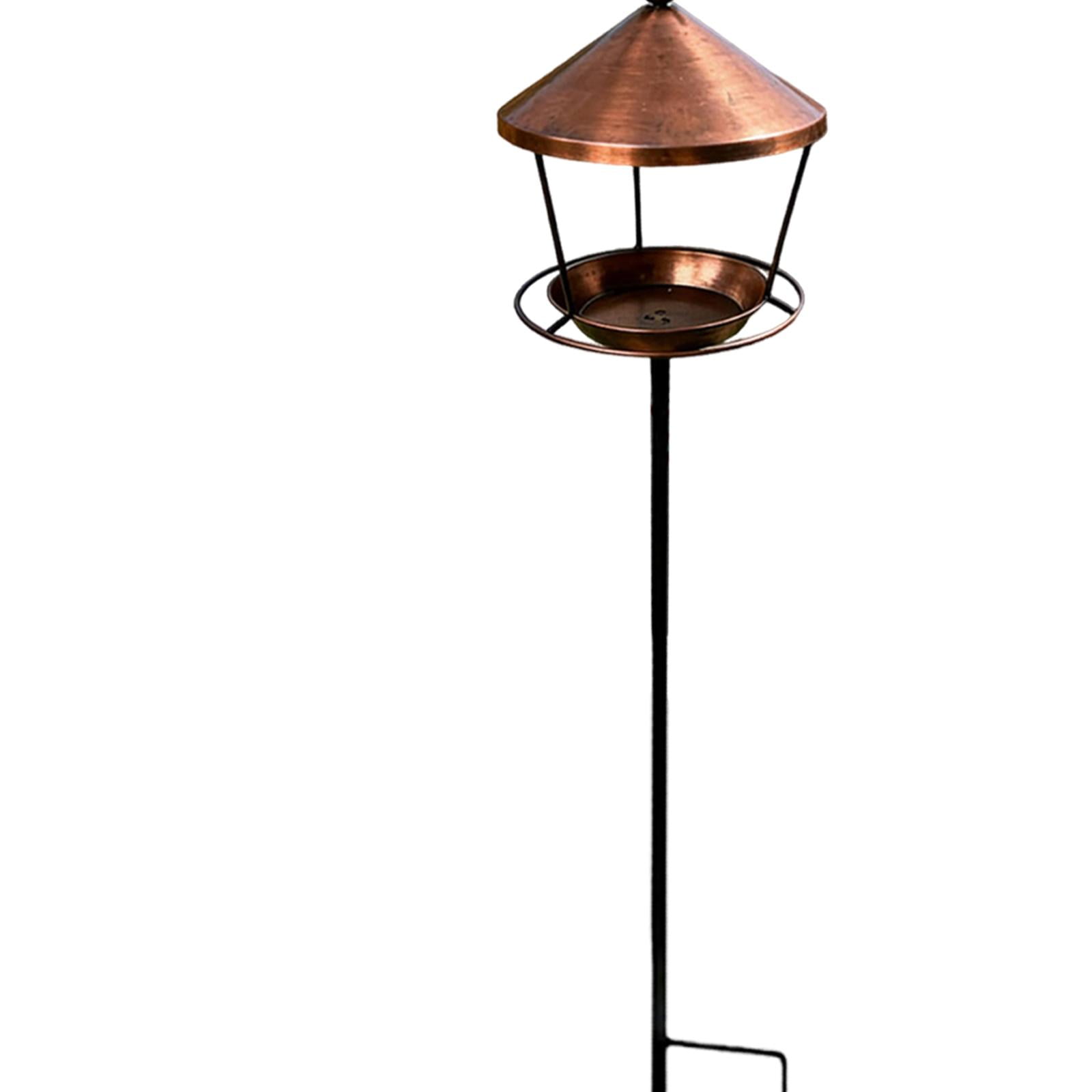 Aymzbd Antique Metal Bird Feeder Pole, Birdbath for Outdoor Birds, Bird Feeding Station bronze