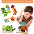 thumbnail image 5 of Rompecabezas de madera Bebe, juguetes Montessori para niños de 1 2 3 4 años, juegos de coches para bebés, aprendizaje educativo, rompecabezas empotrado, con marco, 5 of 5