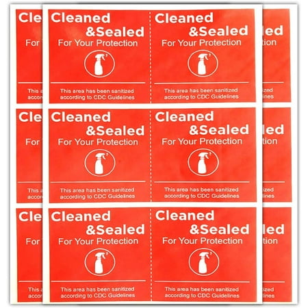 Cleaned And Sealed Tamper Seal Labels Blue 2 X 4 Inch 500 Total Labels Tamper Evident Tape For Hotels, House, & Car Rentals, Strong Removable Adhesive, Tamper Tape Indicates Cleanliness & Security